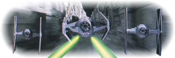 TIE fighters in death star trench